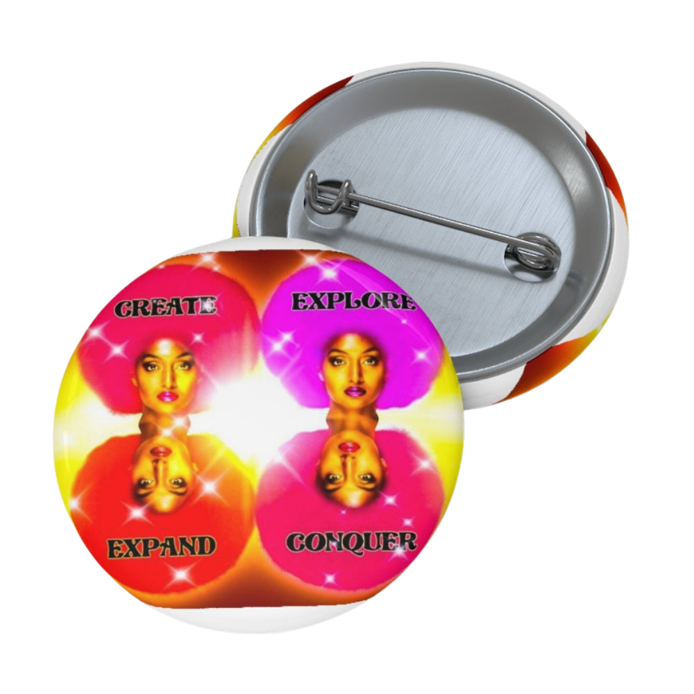 Create, Explore, Expand, Conquer Custom Pin Buttons