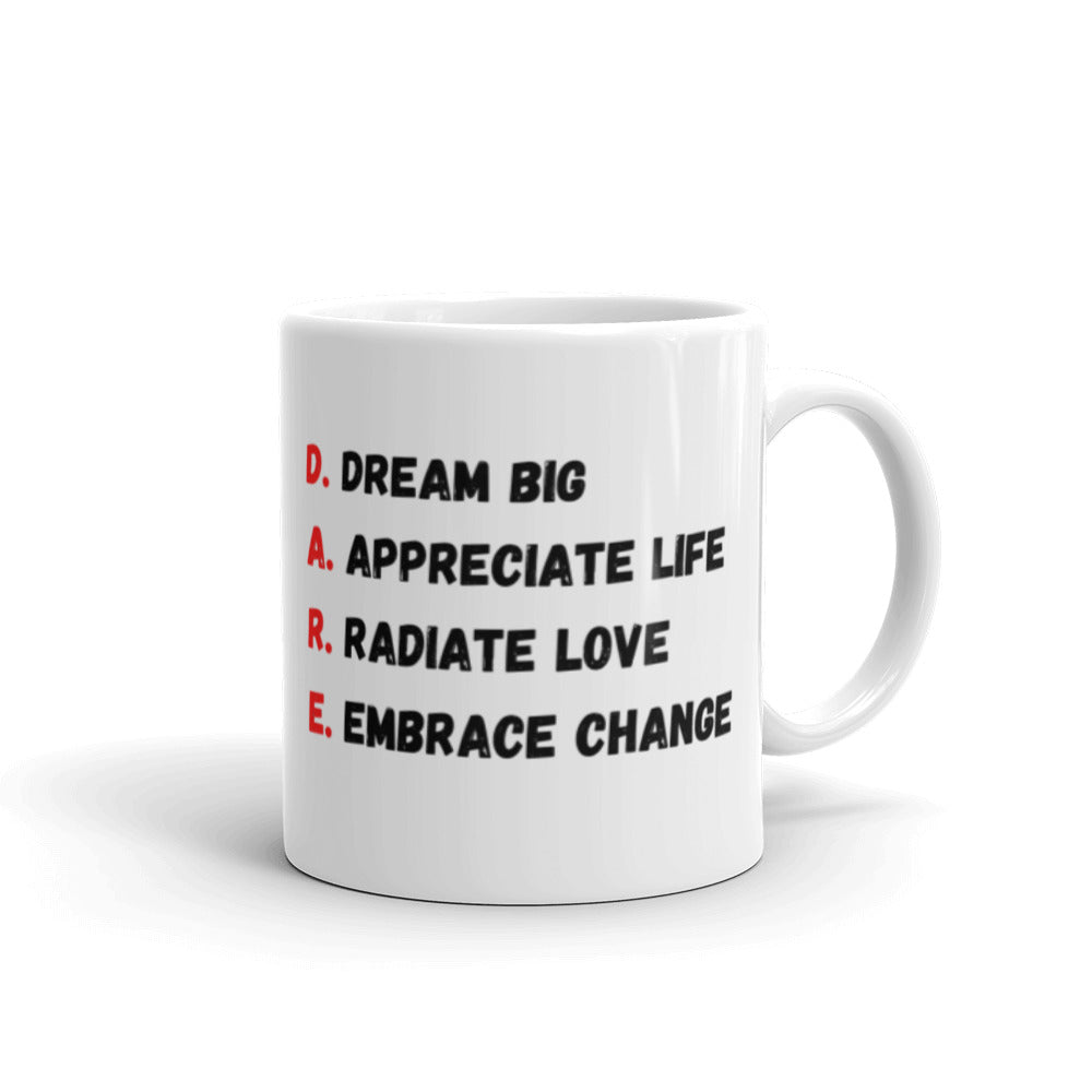 The Real D.A.R.E Campaign White glossy mug