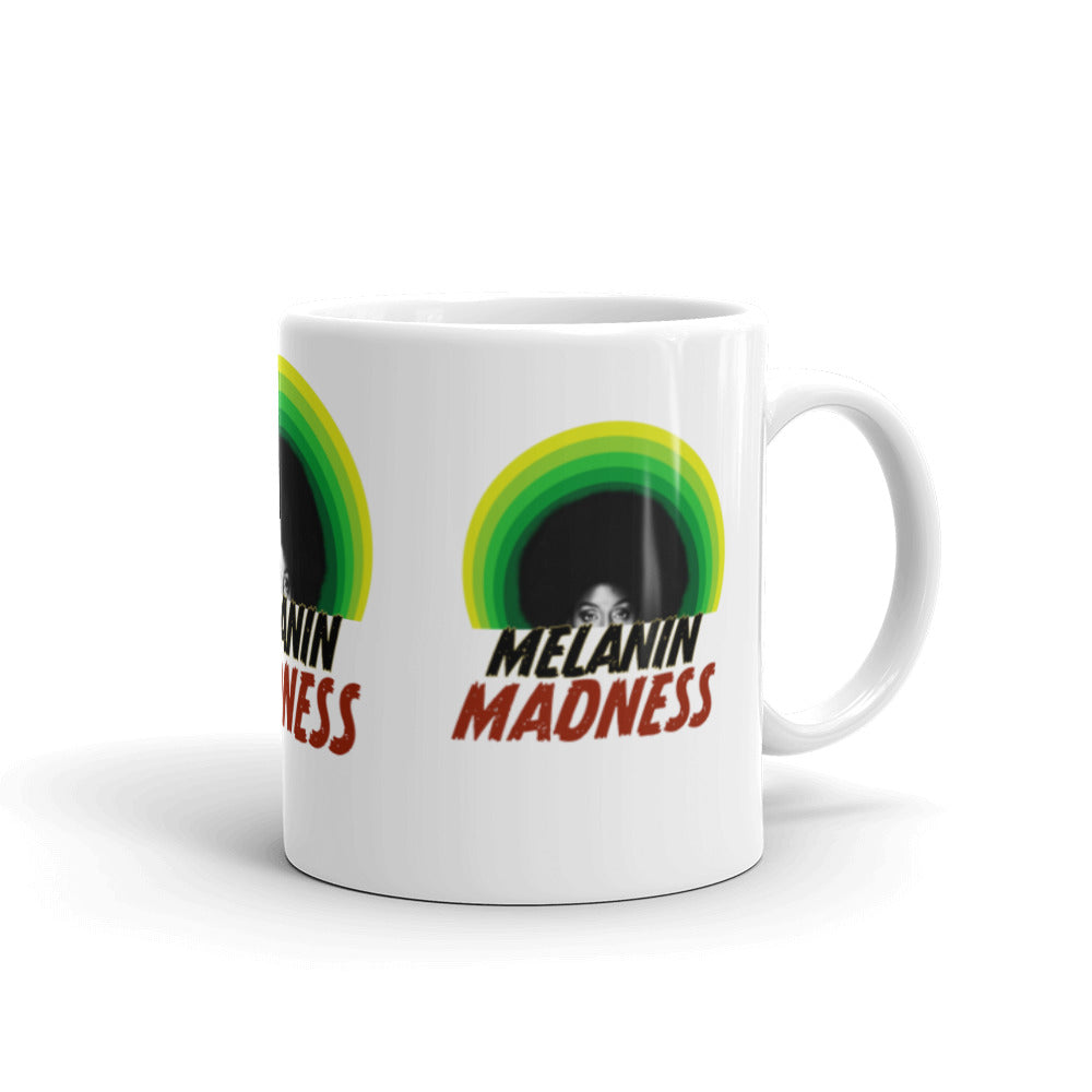 Melanin Madness White glossy mug